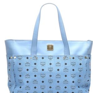 MCM Vintage Authentic Calf Leather Visetos Tote